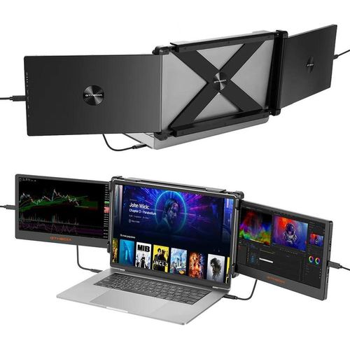 Tragbarer Dual-Monitor für Laptop - Mate X Bildschirm-Erweiterung - 2×29,5 cm IPS Full HD 1920×1080, 60 Hz, HDR10, 16:9, Für 33,3–44 cm Notebooks, EU-Stecker - Weiß