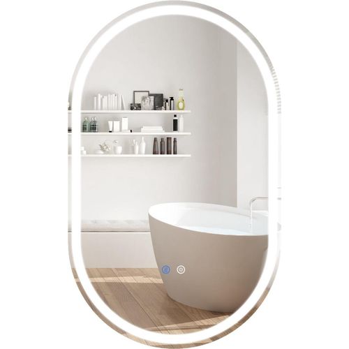 Ovaler LED-Badezimmerspiegel, 90 x 55 cm, beschlagfrei, dimmbar