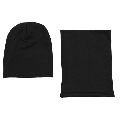Beanie ALKATO "Mütze Alkato Unisex Beanie Mütze und Schal Set Uni", Herren, schwarz, Obermaterial: 95% Baumwolle CO. 5% Elasthan EL., Mützen Beanie