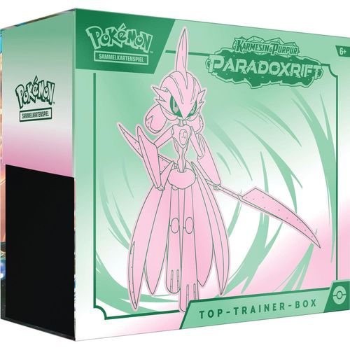 Pokémon-Sammelkartenspiel: Top-Trainer-Box Karmesin & Purpur – Paradoxrift: Eisenkrieger