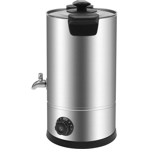 Wachsschmelzer für Kerzenherstellung - Elektrischer Schmelztopf - 10 L - 1800 W - 30–110 °C - 304 Edelstahl - 220–240 V/50–60 Hz - Silber