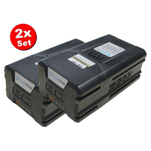 2x Hochleistungs Li-Ion Akku für 80V Geräte der Greenworks Pro Reihe / 80V, 5000mAh - ersetzt G80B4, 2901307 / Hochleistungs Ersatz Akku