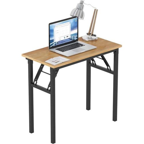 Klapptisch Schreibtisch PC Tisch Holz Officetisch 80x40CM Teak-Schwarz