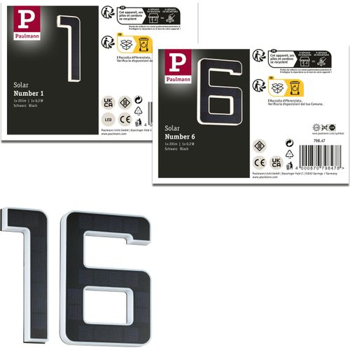 Paulmann Bundle Solar LED Hausnummernleuchte Nummer 16