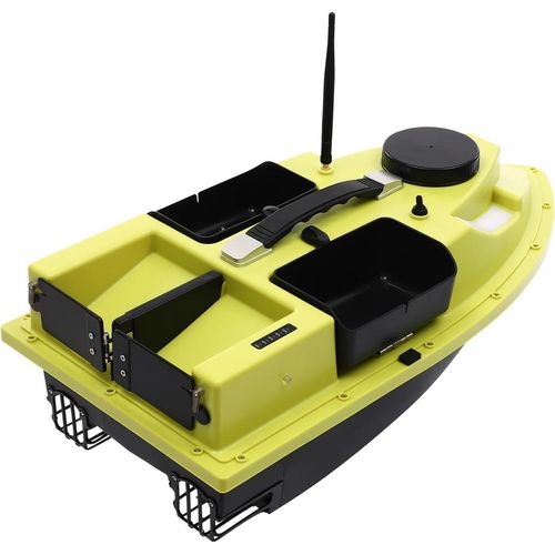 Futterboot Köderboot - Köderauswurf - 40W Leistung, 2,4G Fernsteuerung, LCD-Display, IP65 Wasserdicht, 7,4V Akku, 1–2 h Laufzeit - Grün