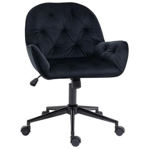 60x61x81-91 cm Schwarz Buerostuhl Drehstuhl Buerosessel Hoehenverstellbarer Chefsessel Schreibtischstuhl Sessel Buero Samtartiges Polyester