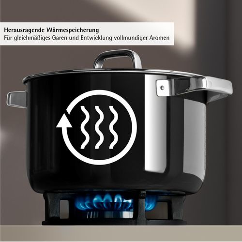 WMF Fusiontec Mineral Pro 518735290, 6 l, Rund, Schwarz, Edelstahl, Fusiontec, Edelstahl