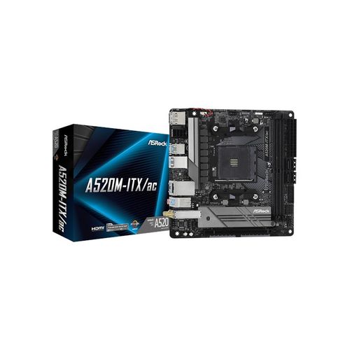 ASRock A520M-ITX/AC Mainboard - AMD A520 - AMD AM4 socket - DDR4 RAM - Mini-ITX