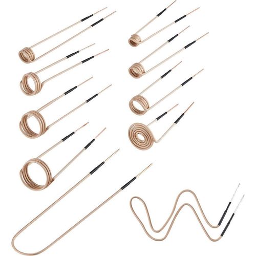 10 Stück magnetische Induktionsheizspulen, Induktionsheizzubehör, Mini-Heizspulen-Set mit Flexibilität und langer Lebensdauer, zum Entfernen von rostigen Schrauben und Muttern, 8 Spulen + 1 U-förmige + 1 frei formbare