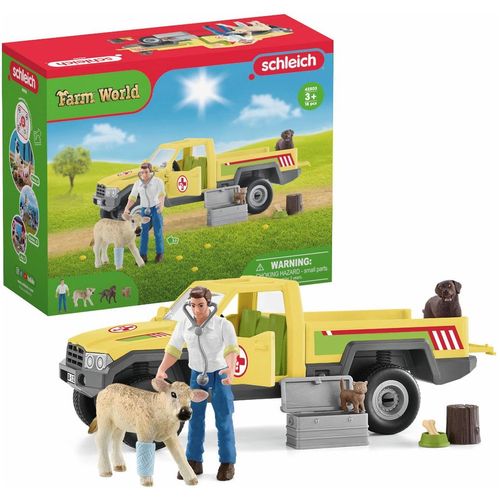 Spielfigur SCHLEICH "FARM WORLD, Tierarztbesuch auf dem Bauernhof (42503)", bunt, Spielfiguren, Kinder, Kunststoff