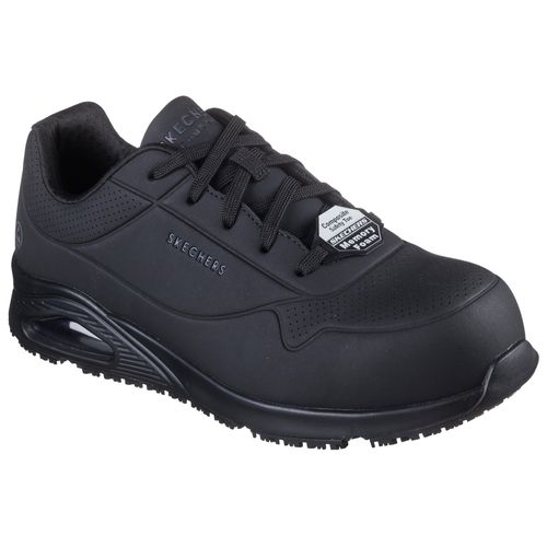 Berufsschuh SKECHERS "WORK UNO SR - DOLTIN" Gr. 45, schwarz, 45, Synthetik, Textil, Schuhe, Arbeitsschuh, Sicherheitsschuh, Halbschuh mit Zehenschutz