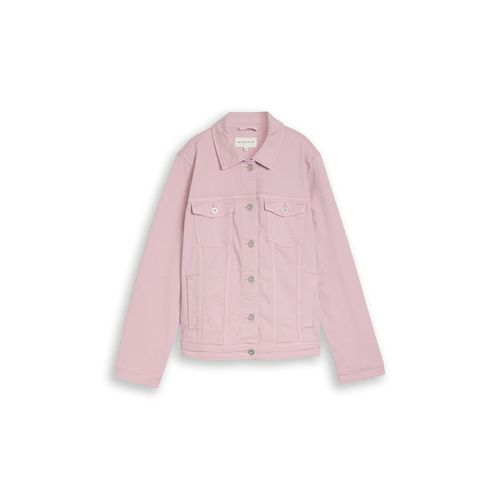 TOM TAILOR Damen Plus Size - Jeansjacke mit Eingriffstaschen, rosa, Uni, Gr. 48