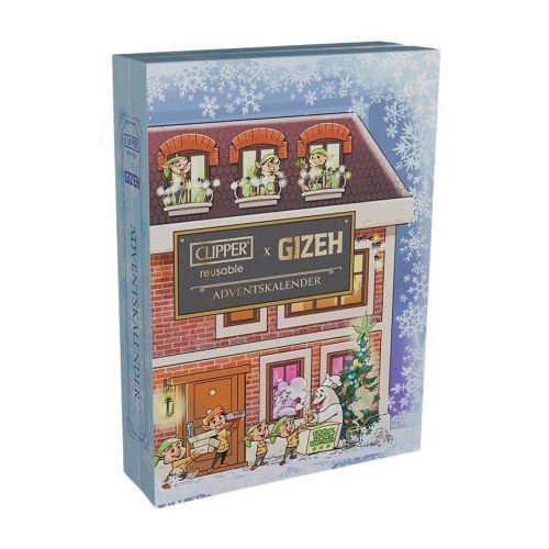 Clipper Adventskalender 2025 mit 24 Clipper Feuerzeugen, Sonderedition limitierte Design-Zusammenstellung, Geschenkidee, Feuerzeuge Advent Kalender