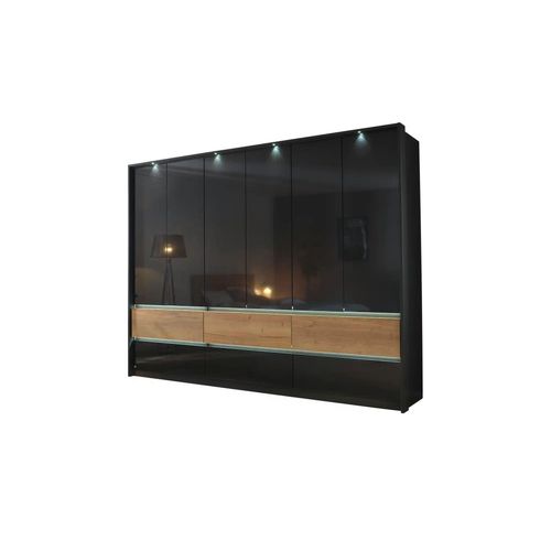 Kleiderschrank Winnipeg - schwarz - 271 cm - 210 cm - cm 56,0 - Sconto