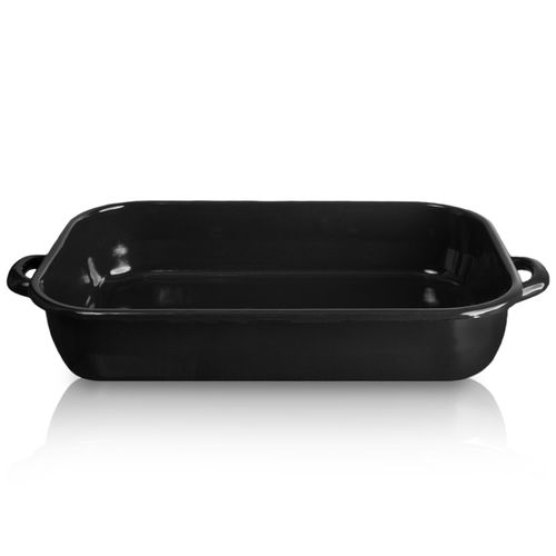 Auflaufform KRÜGER "Emaille, Backform", schwarz, B:16cm L:22cm, Emaille, Auflaufformen