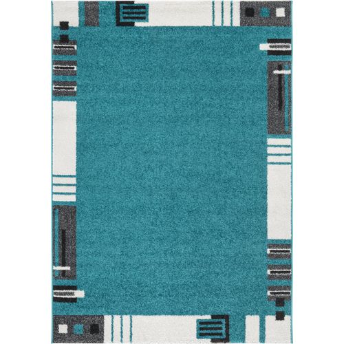 Teppich ANDIAMO "LAGERRÄUMUNG" Gr. 2, blau (türkis, höhe 7 mm), B:80cm L:150cm, Kunstfaser, Teppiche, Teppich, Sonderposten, moderne Designs, verschiedene Qualitäten & Höhen