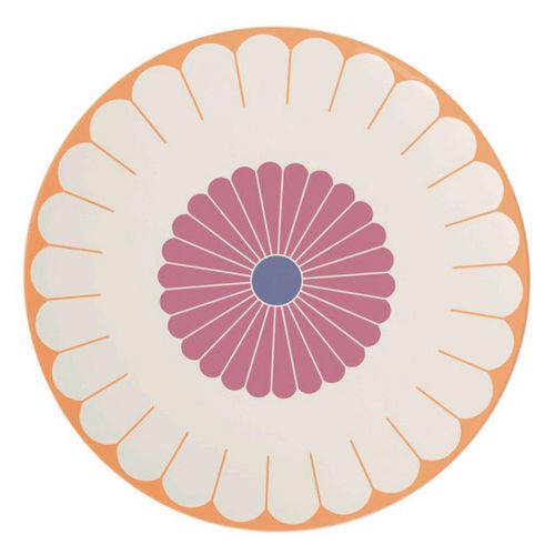 Villeroy & Boch Servierplatte Fleur Couleur, Gelb, Rosa, Weiß, Pastellblau, Keramik, Blume, rund, 2.5 cm, robust, Tischkultur & Servieren, Servierplatten