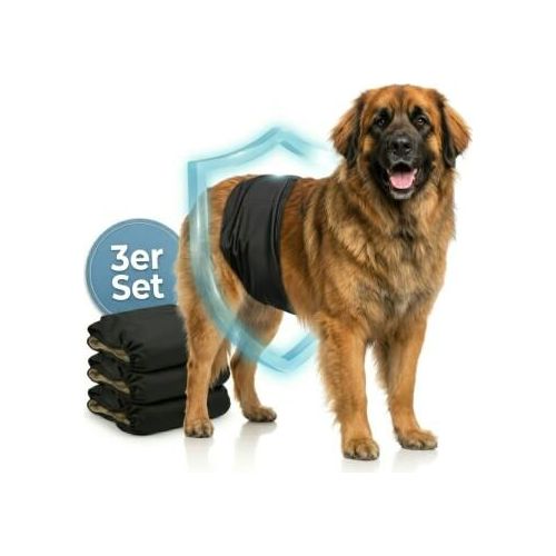HUND IST KÖNIG Hundewindeln für Rüden [3 STK] Saugstarke Hundewindeln Rüde | Bequeme Hunde Windeln bei Inkontinenz XXL