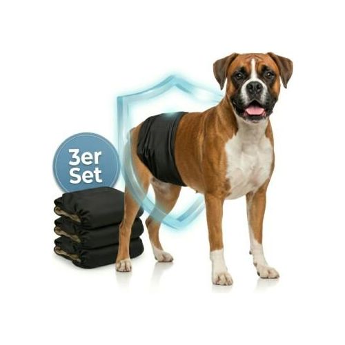 HUND IST KÖNIG Hundewindeln für Rüden [3 STK] Saugstarke Hundewindeln Rüde | Bequeme Hunde Windeln bei Inkontinenz L