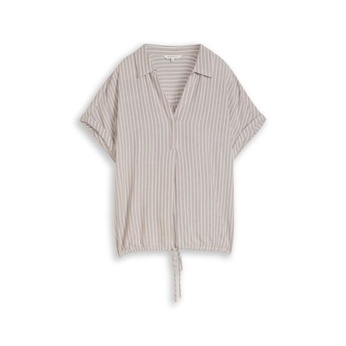 TOM TAILOR Damen Loose Fit Bluse mit Streifenmuster, beige, Gestreift, Gr. 42