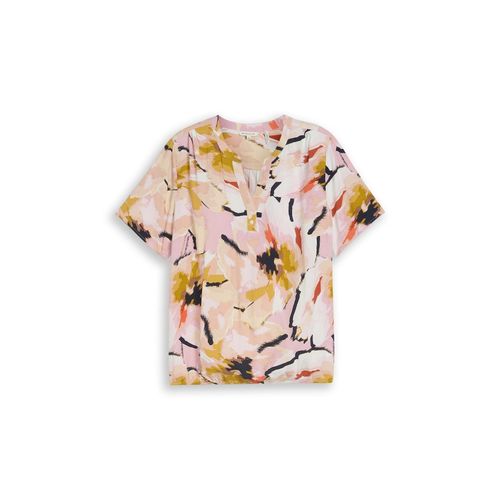 TOM TAILOR Damen Plus Size - Bluse mit Muster, rosa, Geblümt, Gr. 52