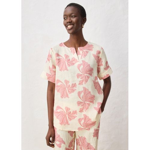 bonprix Tunika aus reinem Leinen, beige, Gr.42, Bedruckte Tunika aus reinem Leinen, aus Leinen