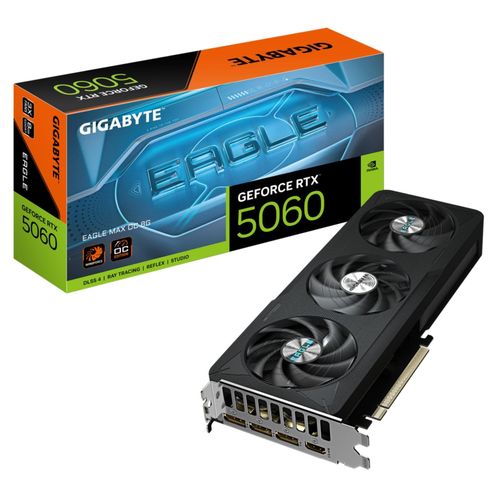 GIGABYTE Grafikkarte "GeForce RTX 5060 EAGLE MAX OC 8G Grafikkarte – 8 GB GDDR7, 128 Bit, PC", ohne farbbezeichnung, Grafikkarten