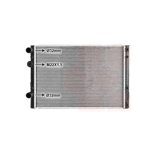 VAN WEZEL 58002260 Kühler Wasserkühler Motorkühler für VW Lupo (6X1, 6E1)