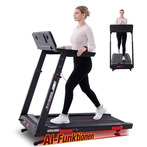 Laufband für zu Hause,3700W 5HP, 1-15km/h, Elektrischer Winkellift 0-15 St. Mit AI Funktion,50*135 cm Laufbahn, 1-16,5km/h, mit APP, bluetooth