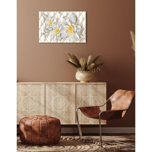 Leinwandbild QUEENCE "Mimi", weiß (farbe bild(er): weiß), B:60cm H:40cm T:2cm, Canvas, Holzrahmen, Bilder, Leinwandbild, Orchidee, Orchideenbilder, Wandbild mit Blume, Deko, Wandbild