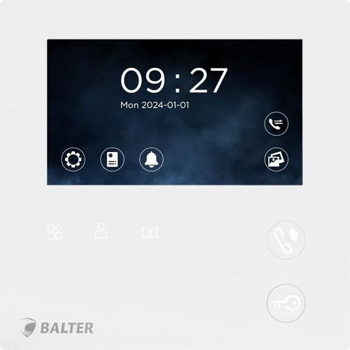 BALTER EVO-MINI 4.3" Kompaktmonitor Videostation Weiß (2-Draht BUS, LCD-Farb-Bildschirm, MicroSD)