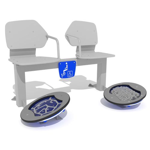 Agapito Outdoor-Fitnessgerät "Sitzbank mit Drehscheiben"