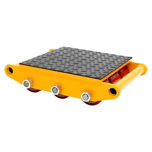 Transportfahrwerk 15T mit 9 Rollen, Industrierollen für Möbeltransport, Schwerlastrollen, Gelb