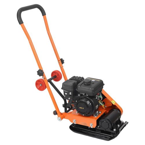Benzin-Rüttelplatte - Vibrationsplatte/Bodenverdichter - 79 cm³ 2 PS Motor - 8 kN Verdichtung - 5250 U/min - 410 x 315 mm Platte - Für Pflaster, Asphalt, Fundamente - Handgeführt