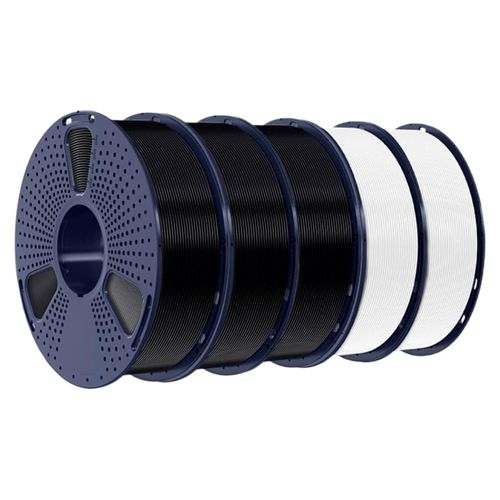 1,75 mm 3D-Filament, 1 kg, geringe Verformung, 20+ Farben | 0,02 mm Präzision (5 Schwarz)