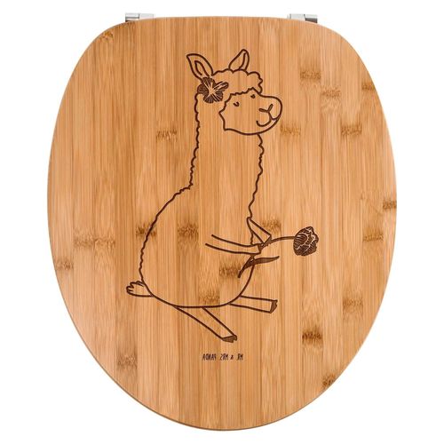 WC-Sitz Alpaka Blume - Geschenk, Lama, Klobrille, Alpaka Nachbildung, Alpaka Spruch, Toilettendeckel, Alpaka Dekoration
