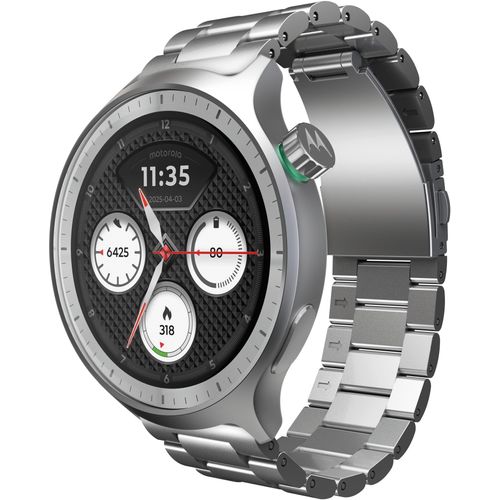 MOTOROLA Smartwatch "moto watch", silber, matte silber, 3,6 ″, wechselbar, Smartwatches, Smartwatch