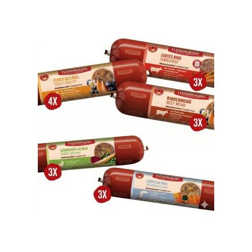 Fleischeslust Nassfutter Hund Wurst Mix-Pack 16x400 g
