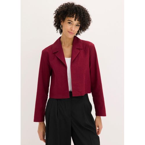 bonprix Blusenjacke aus Leinenmix, rot, Gr.52, modische Blusenjacke aus Leinenmix, 55% Leinen (verifiziert)