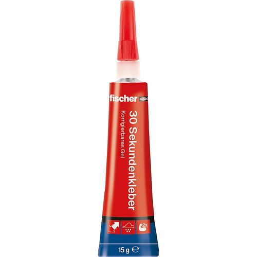 fischer 30-Sekunden-Kleber, Inhalt 15 g, VE 5 Stk, Endfestigkeit 130 kg/cm²