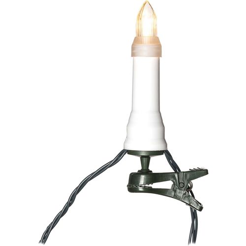 KONSTSMIDE LED-Christbaumkerzen "Weihnachtsdeko aussen, Christbaumschmuck", weiß, Dioden 16 Stk., Gesamtlänge 15,5m, Lichterketten, Topbirnen, One String, 16 funkelnde bernsteinfarbene Dioden
