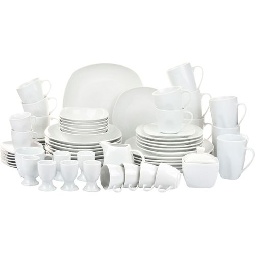 Kombiservice RETSCH ARZBERG "Geschirr-Set, Service", weiß, 62 Stk., Porzellan, Geschirr-Sets, Kombiservice, 62 Teile, für 6 Personen