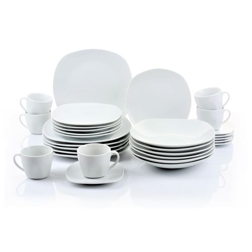 Kombiservice RETSCH ARZBERG "Geschirr-Set, Service FINO", weiß, 30 Stk., Porzellan, Geschirr-Sets, Kombiservice, 30 Teile, für 6 Personen