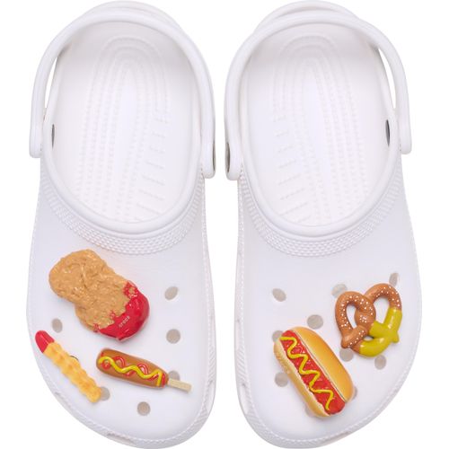 Schuhanstecker CROCS "Jibbitz™ YUM Dipped Junk Food", Kinder, gelb multi, PVC, Schuhzubehör Schuhanstecker, Anstecker für Crocs Schuhe mit Food Motive