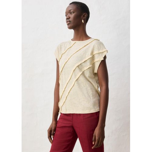 bonprix Shirt aus reinem Leinen mit Applikation, beige, Gr.36/38 (S), kühlendes Leinen-Shirt mit eleganter Applikation, aus Leinen