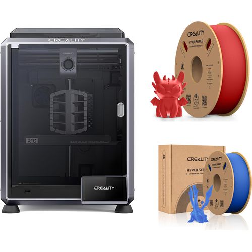 Creality K1C 3D Drucker, mit 2kg Creality Hyper PLA Filament--(Rot+Blau)