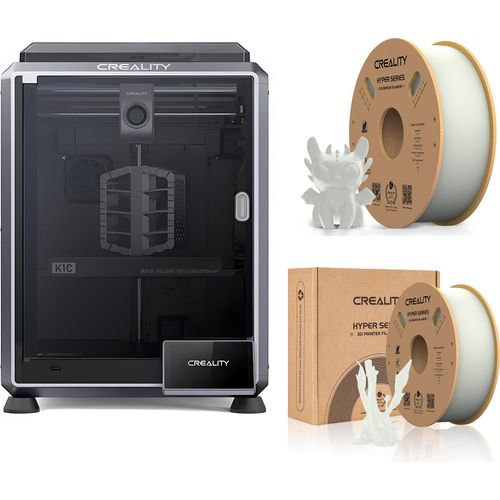 Creality K1C 3D Drucker, mit 2kg Creality Hyper PLA Filament--Weiß