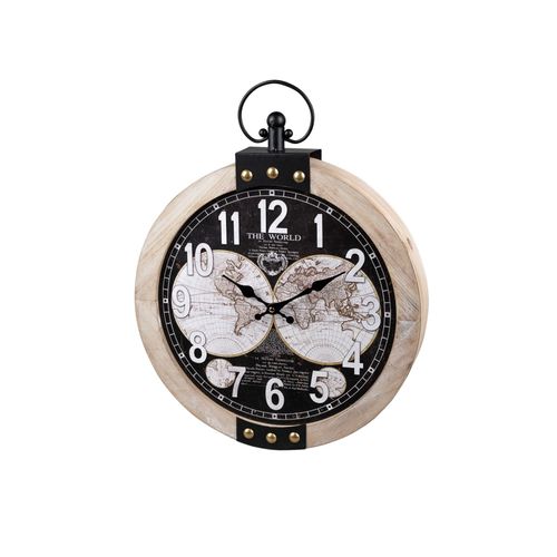 formano Wanduhr Ø 40 cm Weltkarte