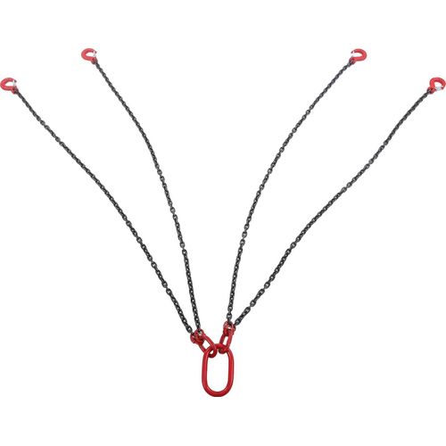 Kettengehänge 1,5 m, 4-strängig, Stahlkettengehänge für Fabriken, Baustellen, Bergbau, Hafenbau, 6 t