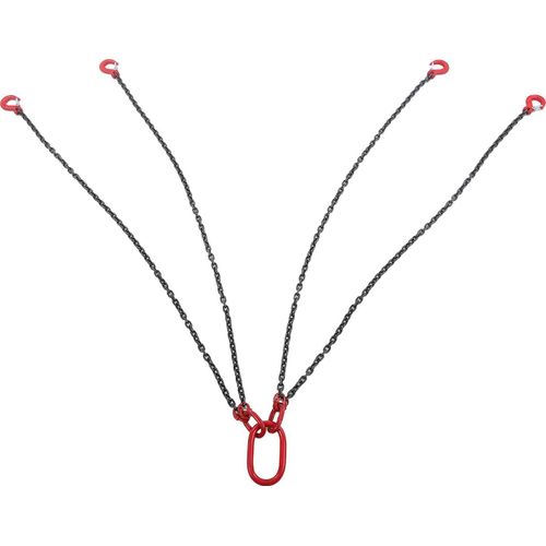 Kettengehänge 1,5 m, 4-strängig, Stahlkettengehänge für Fabriken, Baustellen, Bergbau, Hafenbau, 3 t
